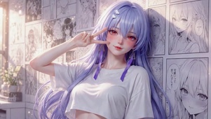 温柔紫发二次元美少女