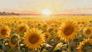 唯美的向日葵花海