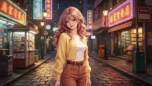夜巷灯火