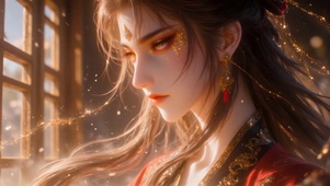 高冷红妆国风少女