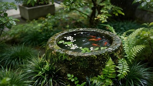 古井观鱼听雨