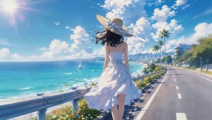 夏日海边女孩