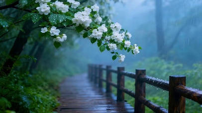 山间小路  听雨