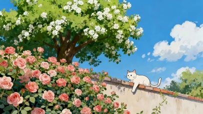 墙头的猫咪