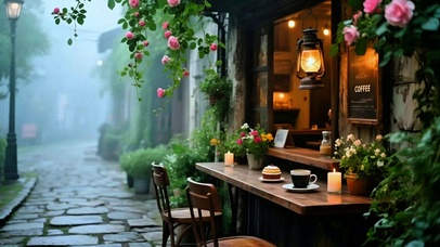 治愈街角咖啡店4K