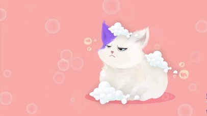 粉色背景小猫咪
