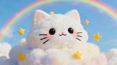 可爱的云朵猫咪