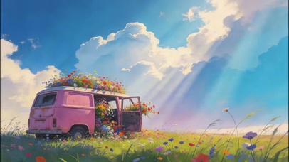 鲜花车车壁纸