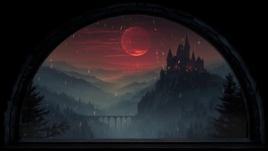 窗景魔幻龙与古堡