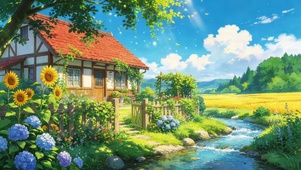 治愈溪水小屋