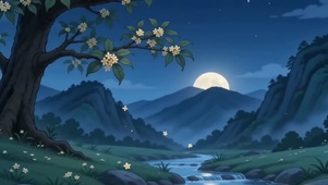 丹桂飘香月夜鸟鸣涧
