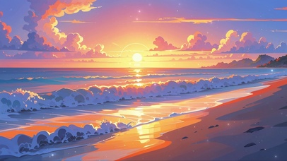海边落日