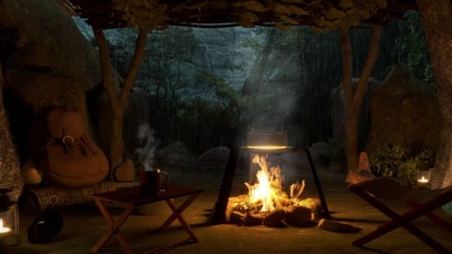 在雨林洞穴中过夜