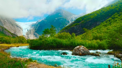 4K高山瀑布溪流美景