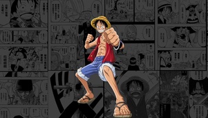 漫画屏-动感文字路飞