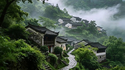 雾隐古山村 超清4K