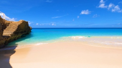 一望无际的海滩海浪