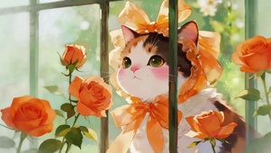 玫瑰花猫咪