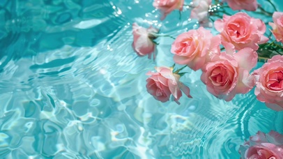 唯美清新水上花