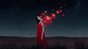 梦幻飘花美女壁纸