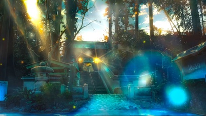 雨天落叶神社 雨屏保