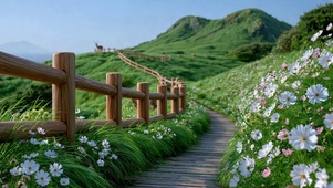 青山花径治愈自然风光