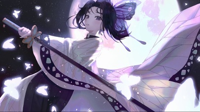 唯美月色蝴蝶忍