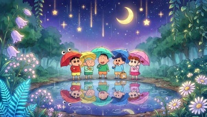 蜡笔小新雨夜星空