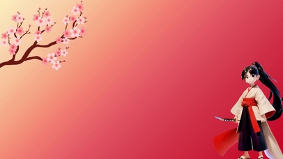 日式樱花武士3D卡通