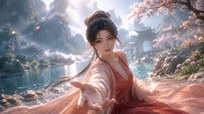 古风樱花溪畔美人邀约