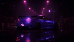 雨夜汽车GT-R