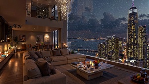 城市窗外玻璃雪