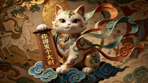 奇幻美 北魏莫高窟招财喵
