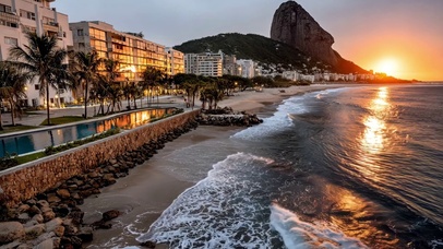 落日热带海岛海岸