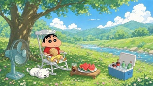 蜡笔小新夏日清凉野餐