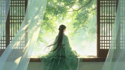 古风美女背影壁纸