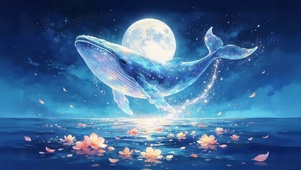 月光海面鲸鱼