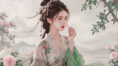 中国风侧颜杀汉服古风美女