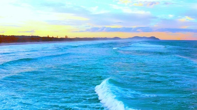 唯美晚霞大海4K