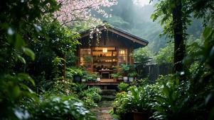 雨落山间居 听雨