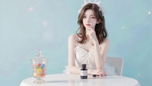 蝴蝶结白裙美女