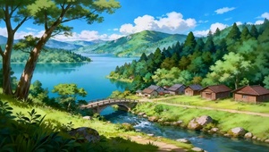 碧湖桥畔木屋村