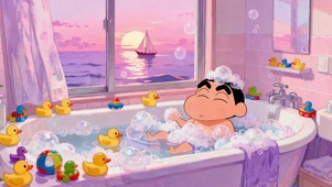 海景泡泡浴蜡笔小新