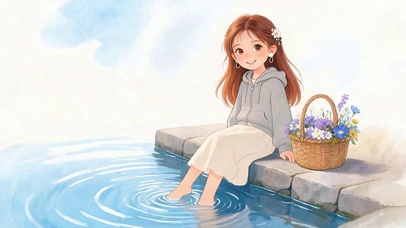 玩水女孩