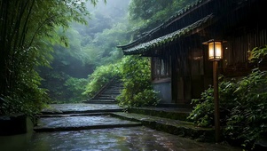 雨天竹林