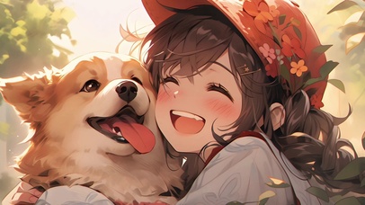 女孩和狗狗