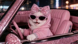开车可爱猫咪