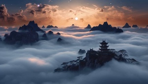 治愈放空峰顶白云