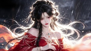 梦幻红衣古风少女