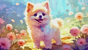 秋日可爱小狗狗